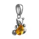 Silver Teddy Bear Pendant With Lemon Amber, image , picture 3