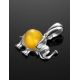 Silver Elephant Pendant With Honey Amber, image , picture 2