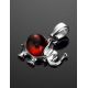 Silver Elephant Pendant With Cherry Amber, image , picture 2