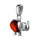 Silver Elephant Pendant With Cherry Amber, image , picture 3