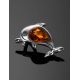 Silver Dolphin Pendant With Cognac Amber, image , picture 2
