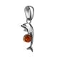 Silver Dolphin Pendant With Cognac Amber Ball, image , picture 3