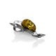 Silver Dolphin Pendant With Green Amber, image , picture 3
