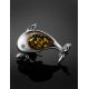 Silver Dolphin Pendant With Green Amber, image , picture 2