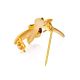 Gold Plated Brooch With Amber And Crystals The Beoluna, image , picture 4