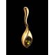 Gold-Plated Pendant With Green Amber The Peony, image , picture 2