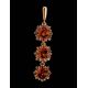 Amber Dangle Pendant In Gold-Plated Silver The Aster, image , picture 3