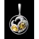 Bright Round Silver Pendant With Amber Eagles The Eagles, image , picture 4