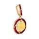 Amber And Red Enamel Pendant In Gold-Plated Silver The Empire, image , picture 3