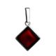 Square Silver Pendant With Cherry Amber The Ovation, image , picture 3