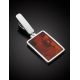 Square Amber Pendant In Sterling Silver The London, image , picture 2