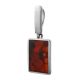 Square Amber Pendant In Sterling Silver The London, image , picture 3