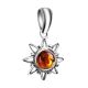 Cognac Amber Pendant In Sterling Silver The Helios, image , picture 4