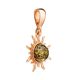 Bright Sun Shaped Gold-Plated Pendant With Amber Centre Stone The Helios, image , picture 4