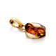 Bright Gold-Plated Pendant With Cognac Amber The Cat's Eye, image , picture 5