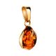 Bright Gold-Plated Pendant With Cognac Amber The Cat's Eye, image , picture 4