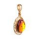 Oval Gold Plated Amber Pendant The Ellas, image , picture 4