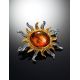 Amber Brooch In Gold Plated Silver The Helios, image , picture 2