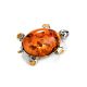 Cognac Amber Brooch In Gold Plated Silver The Turtle, image , picture 4