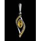 Amber Pendant In Sterling Silver With Champagne Crystals The Raphael, image , picture 2