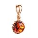 Gold-Plated Pendant With Cognac Amber The Brunia, image , picture 4