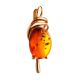 Bold Gold-Plated Pendant With Cognac Amber The Sigma, image , picture 3
