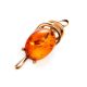 Bold Gold-Plated Pendant With Cognac Amber The Sigma, image , picture 4