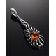 Elegant Cognac Amber Pendant In Sterling Silver The Sevilla, image , picture 2