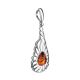 Elegant Cognac Amber Pendant In Sterling Silver The Sevilla, image , picture 4