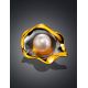 Refined Gold-Plated Pendant With Cultured Pearl The Turandot, image , picture 2