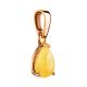 Honey Amber Pendant In Gold-Plated Silver The Twinkle, image , picture 3