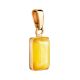 Square Cut Amber Pendant In Gold-Plated Silver The Copenhagen, image , picture 3