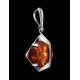 Square Amber Pendant In Sterling Silver The Saturn, image , picture 2