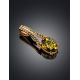 Amber Pendant In Gold-Plated Silver With Crystals The Raphael, image , picture 2