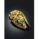 Fabulous Gold Plated Brooch With Multicolor Amber The Cicade, image , picture 2