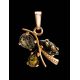 Gold-Plated Pendant With Green Amber The Verbena, image , picture 2