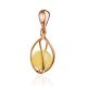 Gold-Plated Pendant With Honey Amber The Algeria, image , picture 3