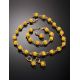 Gold-Plated Pendant With Honey Amber The Algeria, image , picture 4
