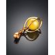 Gold-Plated Pendant With Honey Amber The Algeria, image , picture 2