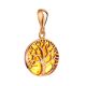 Traditional Amber Pendant in Gold-Plated Silver The Tree Of Life, image , picture 3