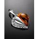 Sterling Silver Heart Pendant With Amber And Crystals The Declaration, image , picture 2