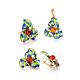 Refined Gold-Plated Pendant With Cognac Amber And Colorful Enamel The Verona, image , picture 5