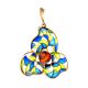 Refined Gold-Plated Pendant With Cognac Amber And Colorful Enamel The Verona, image , picture 4