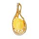Drop Amber Pendant In Gold-Plated Silver With Crystals The Venus, image , picture 4
