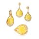 Drop Amber Pendant In Gold-Plated Silver With Crystals The Venus, image , picture 5