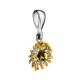 Chic Gold-Plated Pendant With Green Amber The Barbados, image , picture 2