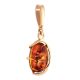 Oval Amber Pendant In Gold-Plated Silver The Vivaldi, image , picture 4