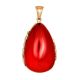 Bold Red Amber Pendant In Gold-Plated Silver The Cascade, image , picture 2