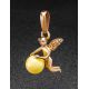 Gold-Plated Pendant With Honey Amber The Angel, image , picture 2