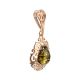 Filigree Gold-Plated Pendant With Green Amber The Luxor, image , picture 3